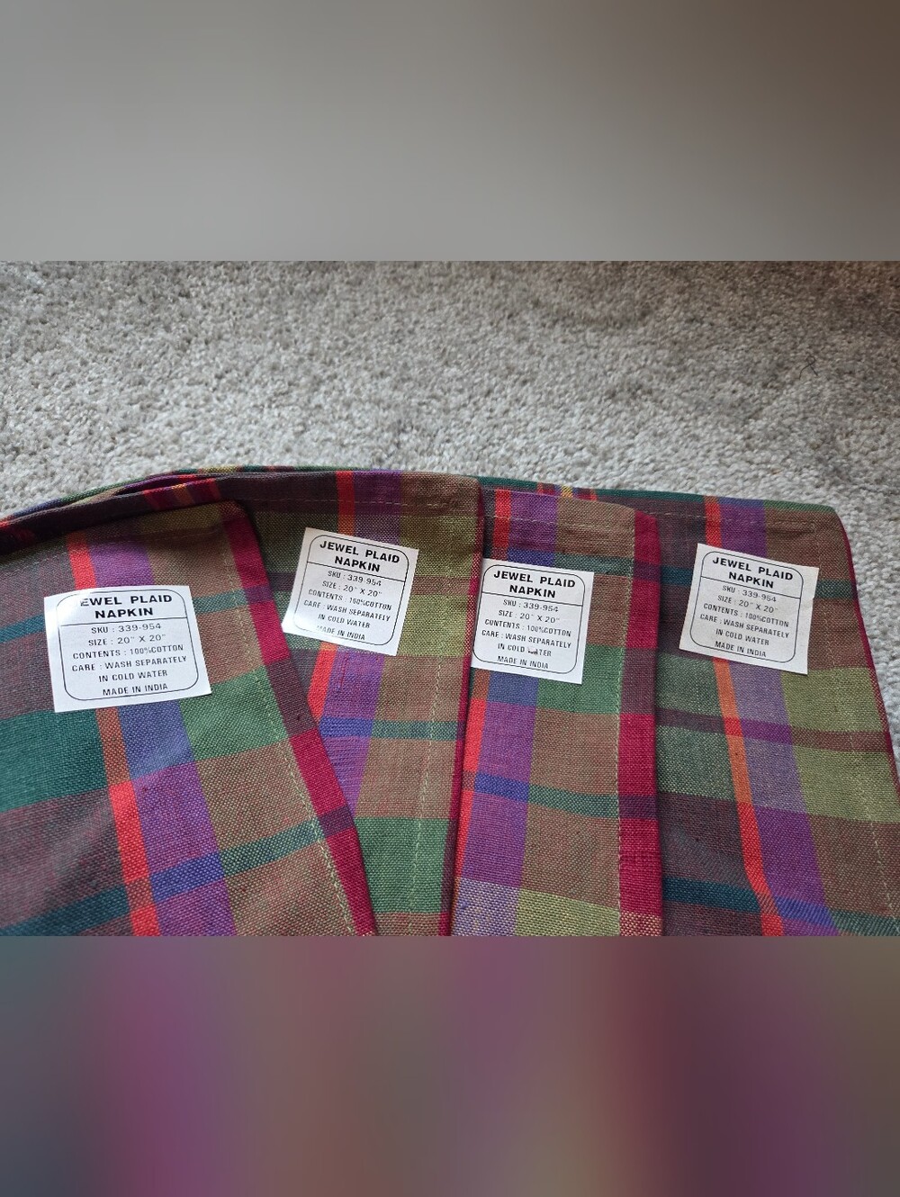Vintage Autumn Plaid Tablecloth and Placemat Set